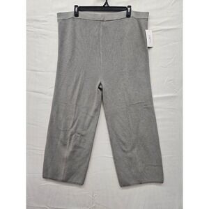Isabel by Ingrid & Isabel Maternity Ribbed Sweater Pants XXL Gray Wide Leg New